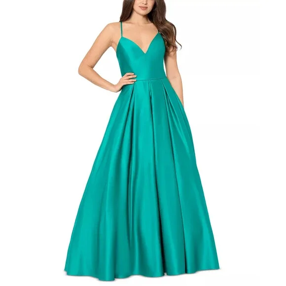 blue green white dress Aria Blue Floral Strapless Maxi Dress with Side Slit – Benaar LA main image 0
